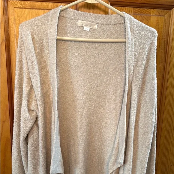 #71 - Barefoot Dreams Cream Cardigan with Soft Knit Waterfall Drape - Picture 3 of 6